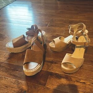 Tan Sandal wedges (2 pair)